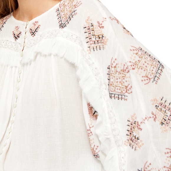 🆕Free People Embroidered Blouse - Picture 3 of 10